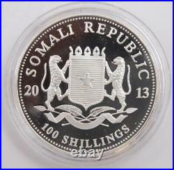 2013 African Elephant 1oz. 999 Silver Somalia Coin Lunar Snake Privy