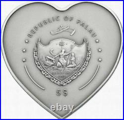 2013 Palau $5 Lucky Elephants Everything For You Silver Coin With Amber