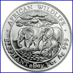 2013 Somali Republic African Wildlife Elephant 1 Oz Silver