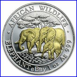 2013 Somalia 1 oz Silver African Elephant (Gilded) SKU #75656