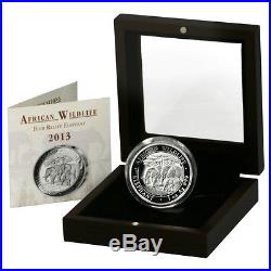 2013 Somalia Elephant 100 Shilling 1oz High-relief Proof Silver Coin