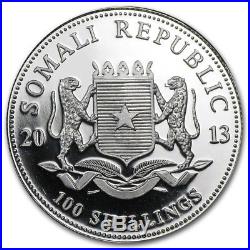 2013 Somalia Elephant 1 Ounce Pure Silver Colorized Elephant Coin Series