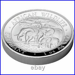 2013 Somalia Elephant PROOF High Relief Silver 1oz coin OGP & COA 1,000 made