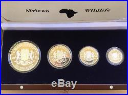 2013 Somalian African Wildlife SILVER ELEPHANT 4 COIN PROOF SET in Box with COA