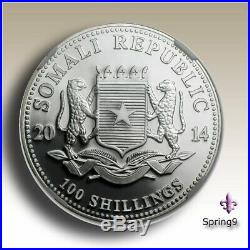 2014 1 oz Silver Somalia Elephant 20 coins in MintDirect Tube Spring9 BU Mint