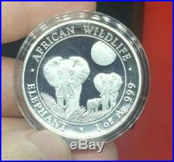 2014 1oz African Elephant High Relief Proof Silver Coin 1,000 Mintage