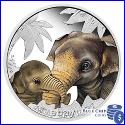 2014 50c Mother's Love Asian Elephant 1/2oz Silver Proof Coin