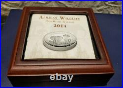 2014 Somali Republic High Relief Silver Elephant 1 oz Coin Proof 999