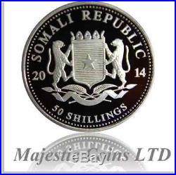 2014 Somalia African Wildlife Elephant 2 oz 1 oz. 5 oz. 25 oz Proof Silver Coins