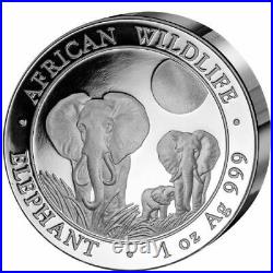 2014 Somalia Elephant PROOF High Relief Silver 1oz coin OGP & COA 1,000 made