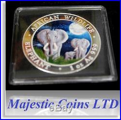 2014 Somalia Elephant Silver Night & Day Official 10th Anniversary 2 Coin Set