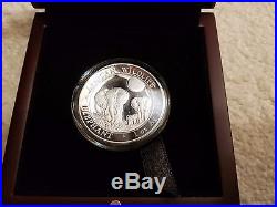 2014 Somalian Elephant 1 oz High Relief Silver Proof Coin with Box and COA