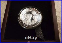 2014 Somalian Elephant 1 oz High Relief Silver Proof Coin with Box and COA
