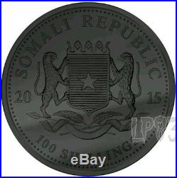 2015 1 Oz Silver GOLDEN ENIGMA Elephant Ruthenium Coin 100 Shillings Somalia