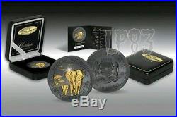2015 1 Oz Silver GOLDEN ENIGMA Elephant Ruthenium Coin 100 Shillings Somalia