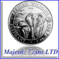 2015 1 Oz Silver Somali African Wildlife Elephant Coin 100 Shillings Goat Privy