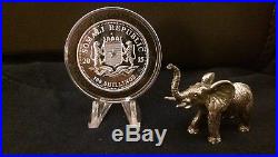 2015 1 oz Somalian Silver Elephant Coin and 2 oz Solid 925 Silver Figurine