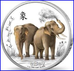 2015 $2 Niue Feng Shui Elephants 1oz silver proof coin New Zealand Mint