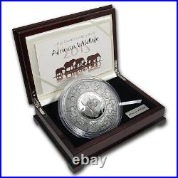 2015 African Wildlife Somalia Elephant Puzzle 1 KG Kilo Silver Coin WithBox+COA