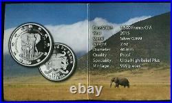 2015 Benin African Elephant PROOF'Ultra High Relief Plus' Silver 2oz coin OGP