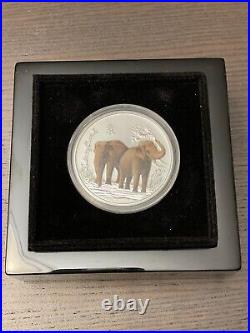 2015 NIUE 2$ 1oz Fine Silver 999 coin Coloured FENG SHUI ELEPHANT