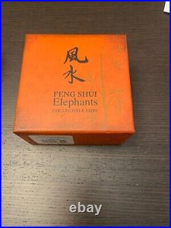 2015 NIUE 2$ 1oz Fine Silver 999 coin Coloured FENG SHUI ELEPHANT