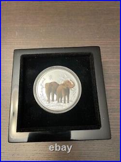 2015 NIUE 2$ 1oz Fine Silver 999 coin Coloured FENG SHUI ELEPHANT