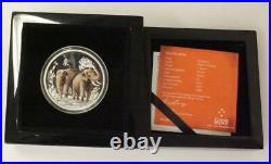 2015 Niue Feng Shui Elephants $2 999 Pure Silver 1oz Proof Colour Coin Wood Box
