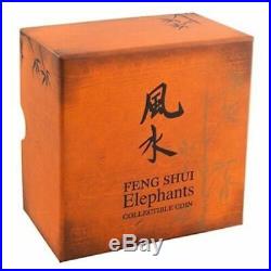 2015 Niue Feng Shui Silver Coin Elephants 1 oz Silver Proof