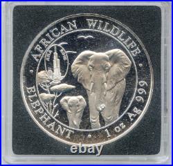 2015 Somali Republic African Wildlife Elephant 1oz Silver Bullion Coin DM383
