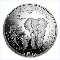 2015 Somalia 1 kilo Silver Elephant African Wildlife Somali Republic 1kg Coin