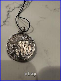 2015 Somalia 1 oz 999 silver African Elephant Coin Custom Bezel Prong Pendant