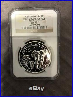 2015 Somalia 1 oz Silver Elephant Coin