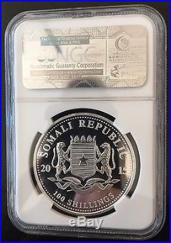 2015 Somalia 1oz Silver Elephant NGC MS70 Brown Label- Perfect Condition
