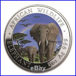 2015 Somalian 1 oz 0.999 Silver Majestic Elephant Colourized Collectable Coin