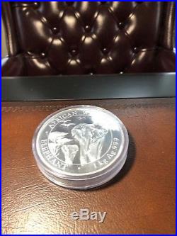 2015 Somalian Elephant 1 Kilo (32.15 Troy Ounces). 9999 Silver BU African Coin