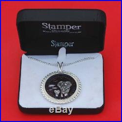 2015 Somolia Elephant 1 Oz. 999 Fine Silver Toned Coin Sterling Silver Necklace