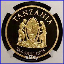 2015 Tanzania Serengeti Elephant (2) 1 oz Proof Gold & Silver Coins NGC PF70 UC