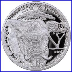 2015 Tanzania Silvered 100 Shillings Serengeti Elephant PL 70 UC NGC Coin