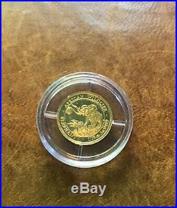2016 1/25 oz. 999 Gold Coin Elephant Mint capsule Rare Low Mintage
