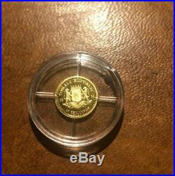 2016 1/50 oz. 999 Gold Coin Elephant Mint capsule Rare