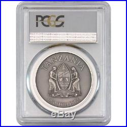 2016 1oz Tanzania Elephant High Relief Antiqued Silver Coin PCGS MS70
