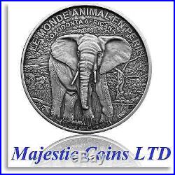 2016 Ivory Coast Elephant in Danger 1 Oz. 999 Silver Coin 1000 Francs CFA