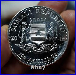 2016 Somali Republic African Wildlife Elephant 1oz. 9999 fine Silver coin C306