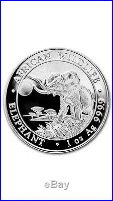 2016 Somalia 1 oz Silver Elephant BU (Lot, Tube, Roll of 20) SKU #93990