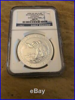 2016 Somalia 1 oz Silver Elephant Coin NGC MS70 ER