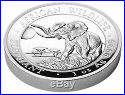 2016 Somalia Elephant High Relief Silver Proof Coin 1 ounce 1,000 minted