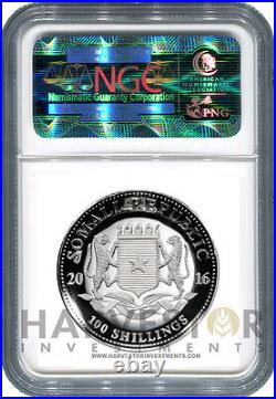 2016 Somalia High Relief Silver Elephant Certified Ngc Pf69 First Releases
