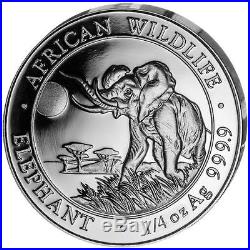 2016 Somalia Silver Elephant 4 Coin African Wildlife Proof Set withbox & COA