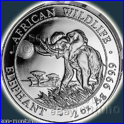 2016 Somalian SILVER ELEPHANT 4 COIN PROOF SET in Box with COA African Wildlife